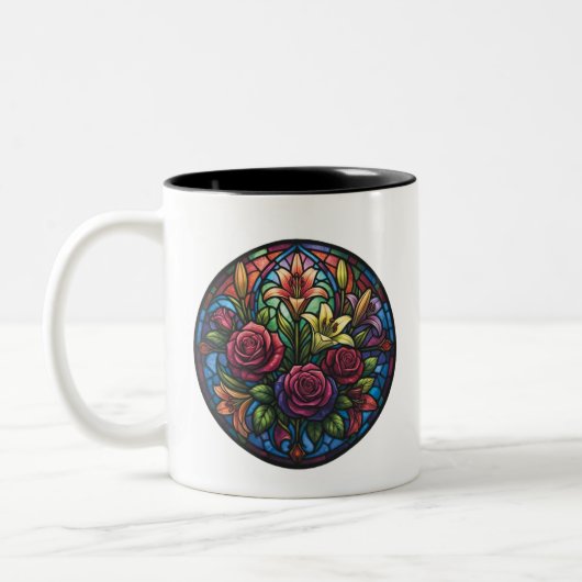 Stained Glass Floral Mug Zweifarbige Tasse (Links)