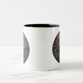 Stained Glass Floral Mug Zweifarbige Tasse (Mittel)