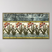Stained Glass Flowers with Tan Border Poster (Vorne)
