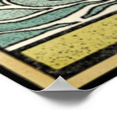 Stained Glass Flowers with Tan Border Poster (Ecke)