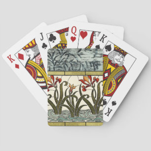 Stained Glass Flowers with Tan Border Spielkarten