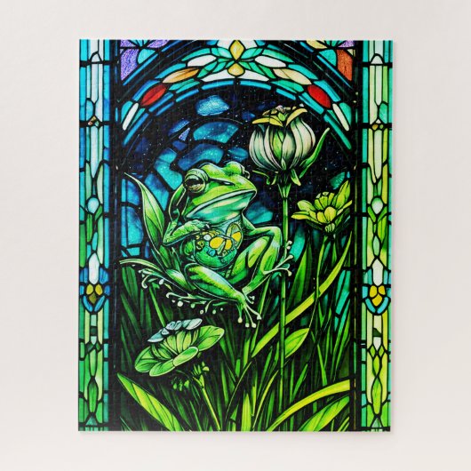 Stained Glass Frog Jigsaw Puzzle (Vertikal)