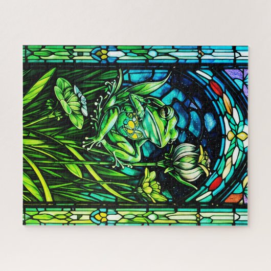 Stained Glass Frog Jigsaw Puzzle (Horizontal)