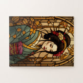 Stained glass geisha puzzle (Horizontal)
