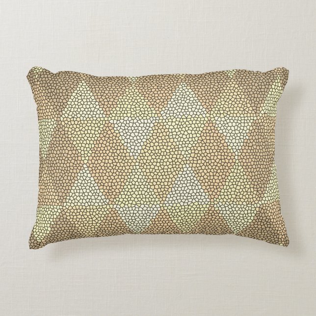Stained Glass Gold Diamond Pattern Dekokissen (Vorderseite)