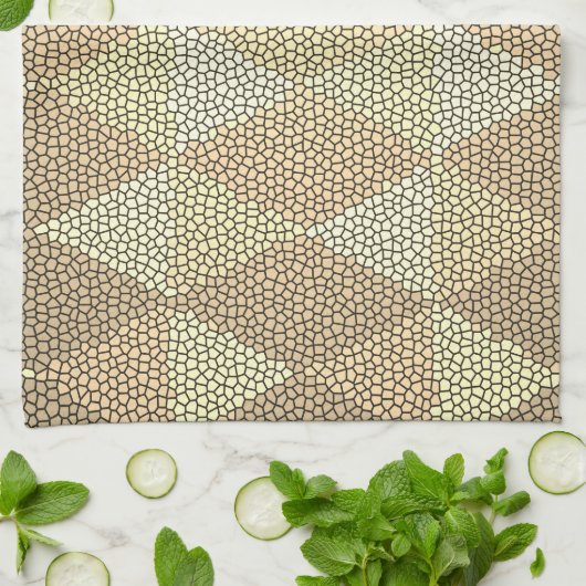 Stained Glass Gold Diamond Pattern Geschirrtuch (Gefaltet)