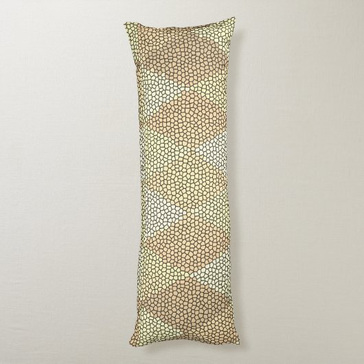 Stained Glass Gold Diamond Pattern Seitenschläferkissen (Rückseite (Vertikal))