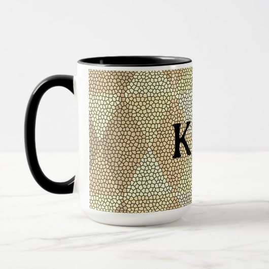 Stained Glass Gold Diamond Pattern Tasse (Links)