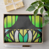 Stained Glass Green Tree Artwork Large Seidenpapier (Geschenk)