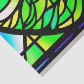 Stained Glass Green Tree Artwork Large Seidenpapier (Detail)