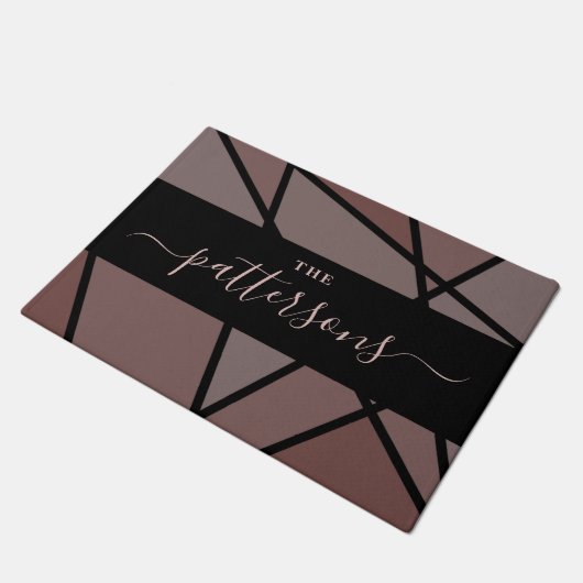 Stained Glass Imitation to Welcome Home Family Fußmatte (Schrägansicht)