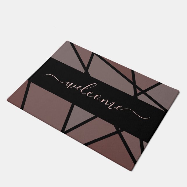 Stained Glass Imitation to Welcome Home Fußmatte (Schrägansicht)