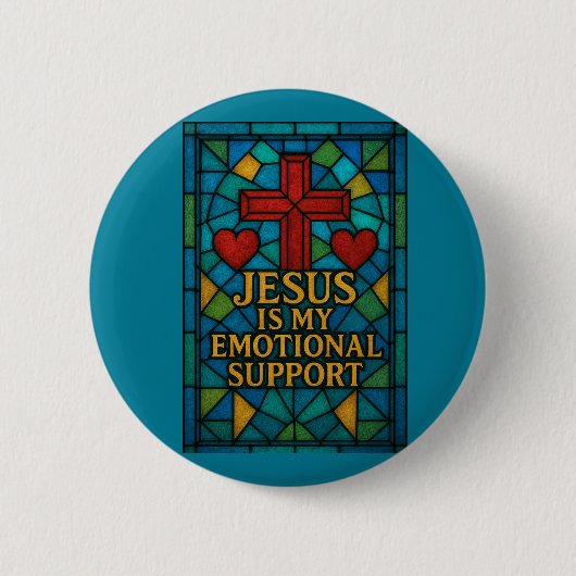 Stained Glass Jesus Christian Gift Button (Vorderseite)