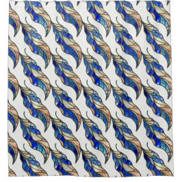 Stained-Glass Leaf Shower Curtain Duschvorhang