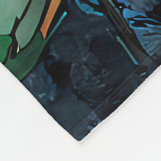 Stained Glass Little Fairy With Dragonfly Fleecedecke (Ecke)