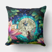 Stained Glass Little Fairy With Dragonfly Kissen (Vorderseite)