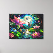 Stained Glass Little Fairy With Dragonfly Leinwanddruck (Vorderseite)