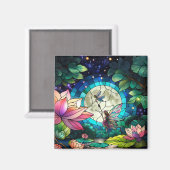 Stained Glass Little Fairy With Dragonfly Magnet (Vorderseite/Rückseite)