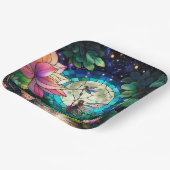 Stained Glass Little Fairy With Dragonfly Pappteller (Gewinkelt)