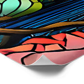 Stained Glass Little Fairy With Dragonfly Poster (Ecke)