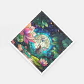 Stained Glass Little Fairy With Dragonfly Serviette (Ecke)