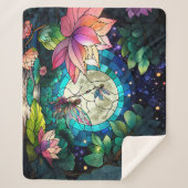 Stained Glass Little Fairy With Dragonfly Sherpadecke (Vorderseite)