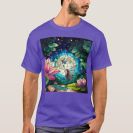 Stained Glass Little Fairy With Dragonfly T-Shirt