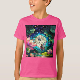 Stained Glass Little Fairy With Dragonfly T-Shirt
