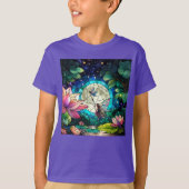 Stained Glass Little Fairy With Dragonfly T-Shirt (Vorderseite)