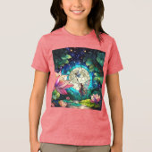 Stained Glass Little Fairy With Dragonfly Tri-Blend Shirt (Vorderseite)