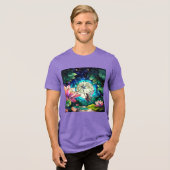 Stained Glass Little Fairy With Dragonfly Tri-Blend Shirt (Vorderseite voll)