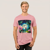 Stained Glass Little Fairy With Dragonfly Tri-Blend Shirt (Vorderseite voll)