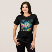 Stained Glass Little Fairy With Dragonfly Tri-Blend Shirt (Vorderseite voll)