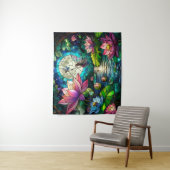 Stained Glass Little Fairy With Dragonfly Wandteppich (Beispiel)