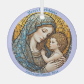 Stained Glass Madonna and Child Christmas Ornament (Vorderseite)