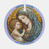 Stained Glass Madonna and Child Christmas Ornament (Rückseite)