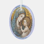 Stained Glass Madonna and Child Christmas Ornament (Vorderseite links)