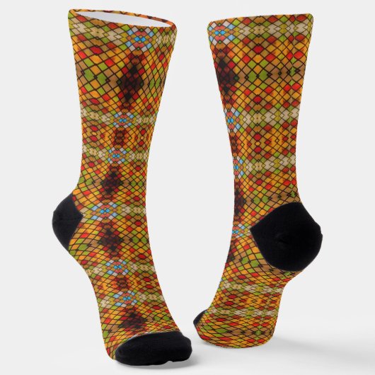 Stained Glass Majestic Diamond Pattern Socken (Gewinkelt)
