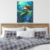 Stained Glass Mermaid Art Leinwanddruck (Insitu (Schlafzimmer))