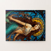 Stained glass mermaid puzzle (Horizontal)
