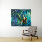 Stained Glass Mermaid Tapestry Wandteppich (Beispiel (Horizontal))