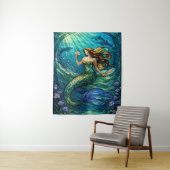Stained Glass Mermaid Tapestry Wandteppich (Beispiel)