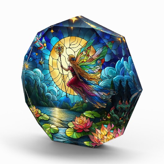 Stained Glass Moonlight Flight Fairy  Fotoblock (Rechts)