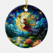 Stained Glass Moonlight Flight Fairy  Keramik Ornament (Vorne)
