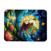 Stained Glass Moonlight Flight Fairy Magnet (Horizontal)