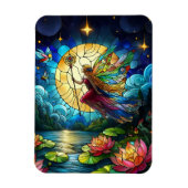Stained Glass Moonlight Flight Fairy  Magnet (Vertikal)