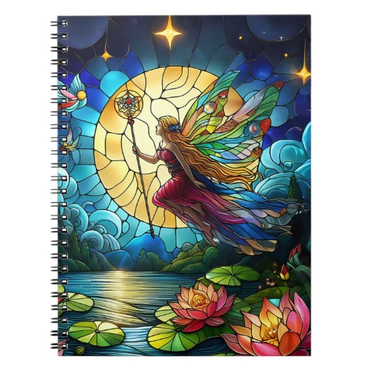 Stained Glass Moonlight Flight Fairy  Notizblock (Vorderseite)