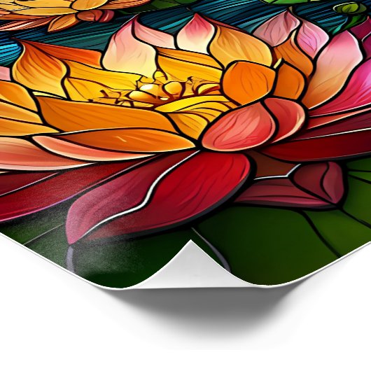 Stained Glass Moonlight Flight Fairy  Poster (Ecke)