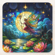 Stained Glass Moonlight Flight Fairy