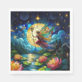 Stained Glass Moonlight Flight Fairy  Serviette (Vorderseite)